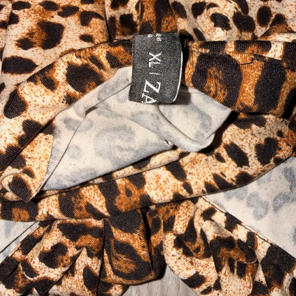 Zara Leopard Print Mini Dress in Brown and Black - Picture 4 of 4